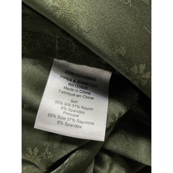 Veronica Beard 'Chapel' Green Silk Charmeuse Blend Dress Size 4 - Picture 5 of 5